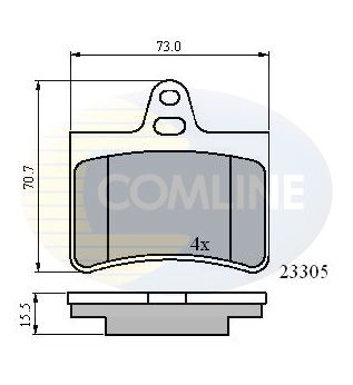 Комплект гальмівних накладок, дискове гальмо, Comline CBP01122