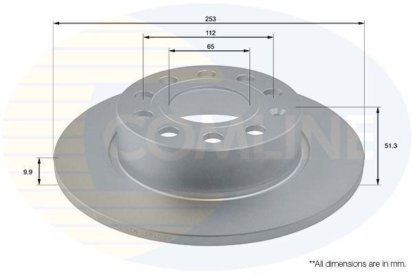Гальмівний диск, повн., 253мм, кількість отворів 9, Comline ADC1457