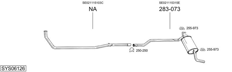 BOSAL kipufogórendszer SYS06126