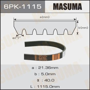 Поліклиновий ремінь, Masuma 6PK-1115