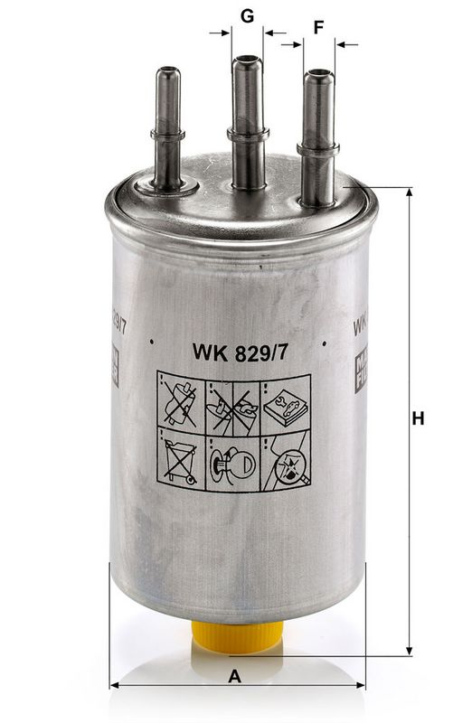Kütusefilter, MANN-FILTER WK 829, 7