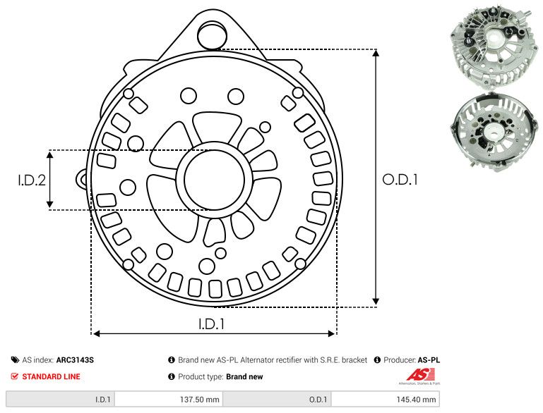 Kaitsekate, generaator, AS-PL ARC3143S
