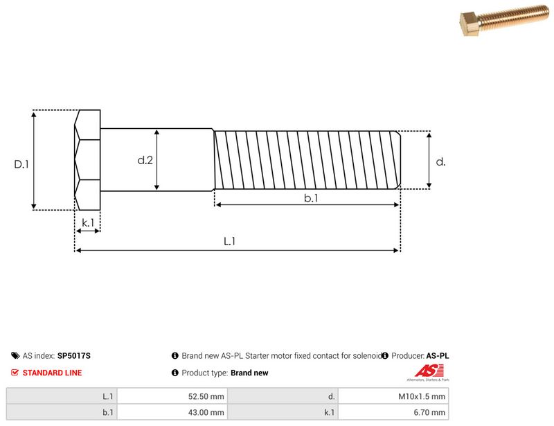 AS-PL SP5017S Repair Kit, starter