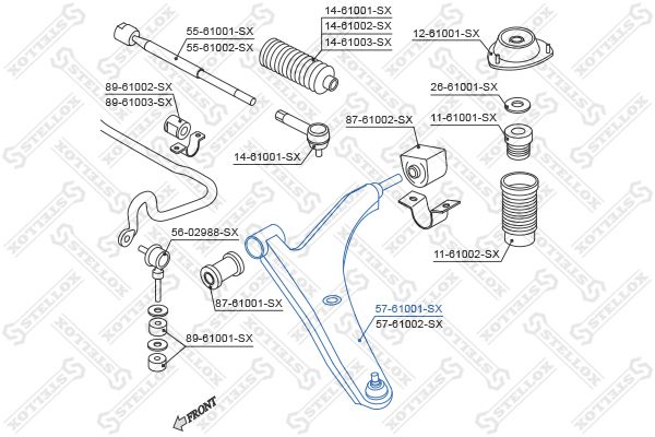 STELLOX 57-61001-SX Control/Trailing Arm, wheel suspension
