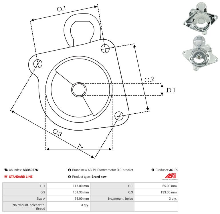 AS-PL SBR5067S Starter Lid, carburettor
