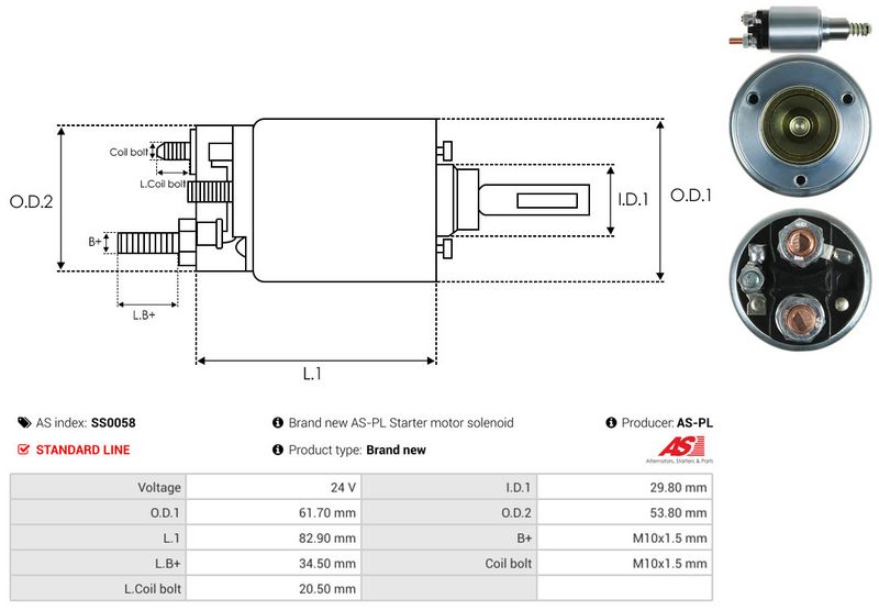 AS-PL SS0058 Solenoid Switch, starter