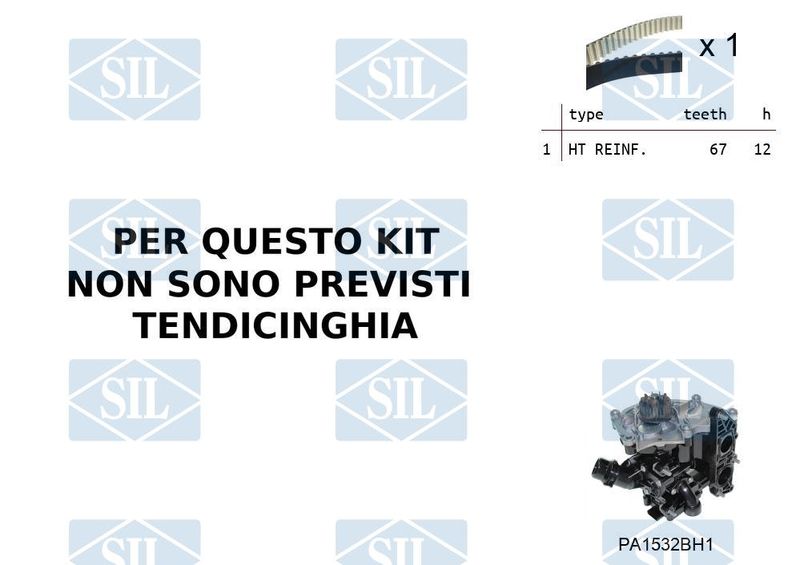 Saleri SIL Vízpumpa + fogasszíj készlet K1PA1532BH1