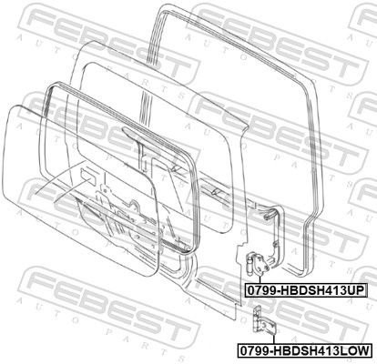 Шарнір дверей, Febest 0799HBDSH413LOW