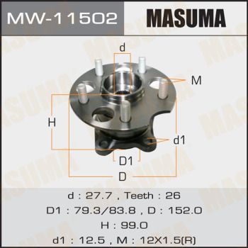 Комплект колісних підшипників, Masuma MW11502