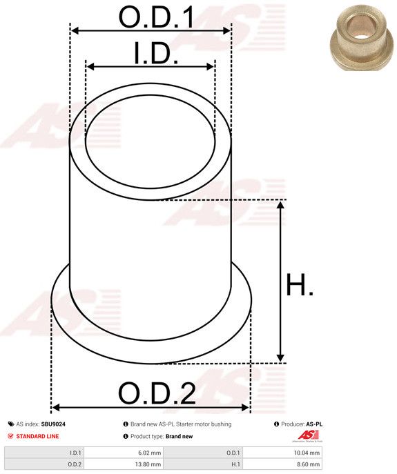 Puks, starterivõll, AS-PL SBU9024