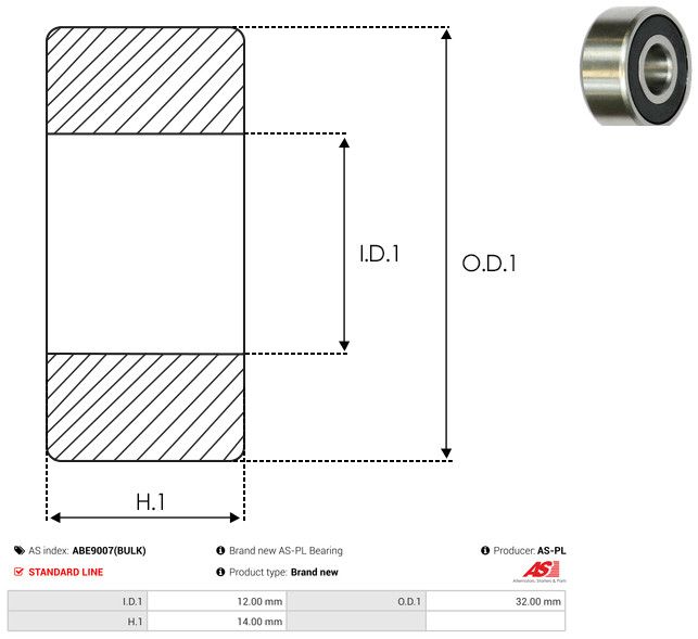 AS-PL ABE9007(BULK) Bearing