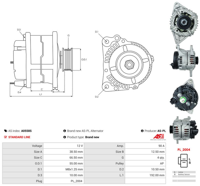 Generaator, AS-PL A0558S