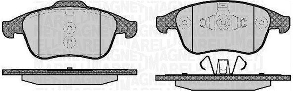 Комплект гальмівних накладок, дискове гальмо, Magneti Marelli 363916060672