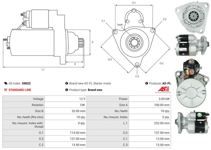 Starter, AS-PL S9022