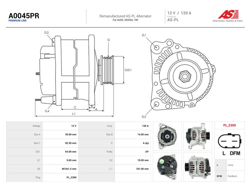 Generaator, AS-PL A0045PR