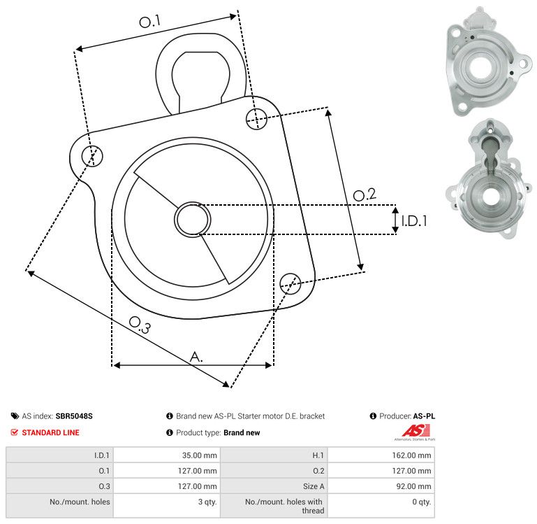 AS-PL SBR5048S Starter Lid, carburettor