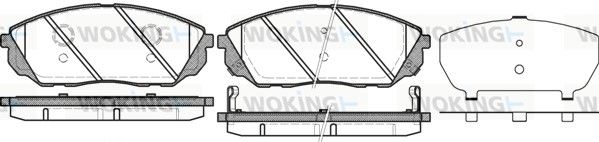 WOKING P1141312. Колодки тормозные диск. перед. (пр-во Remsa) Kia Sorento i 2.5 02-,Kia Sorento i 3.3 02- (P11413.12) WO