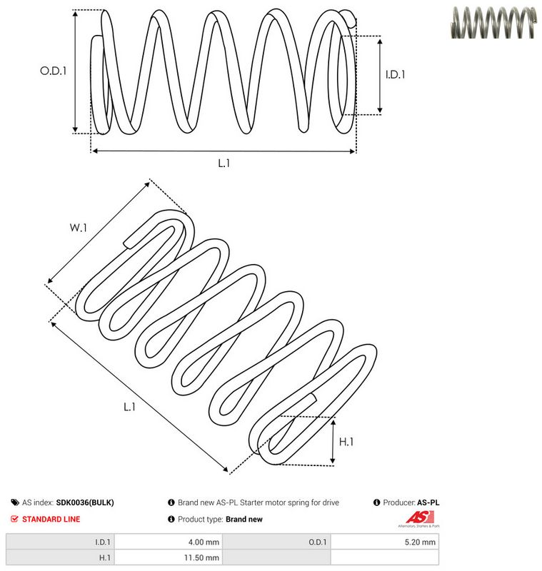 AS-PL SDK0036(BULK) Repair Kit, starter