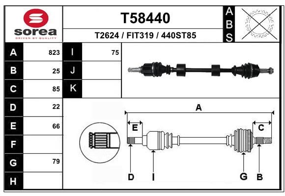 EAI hajtótengely T58440