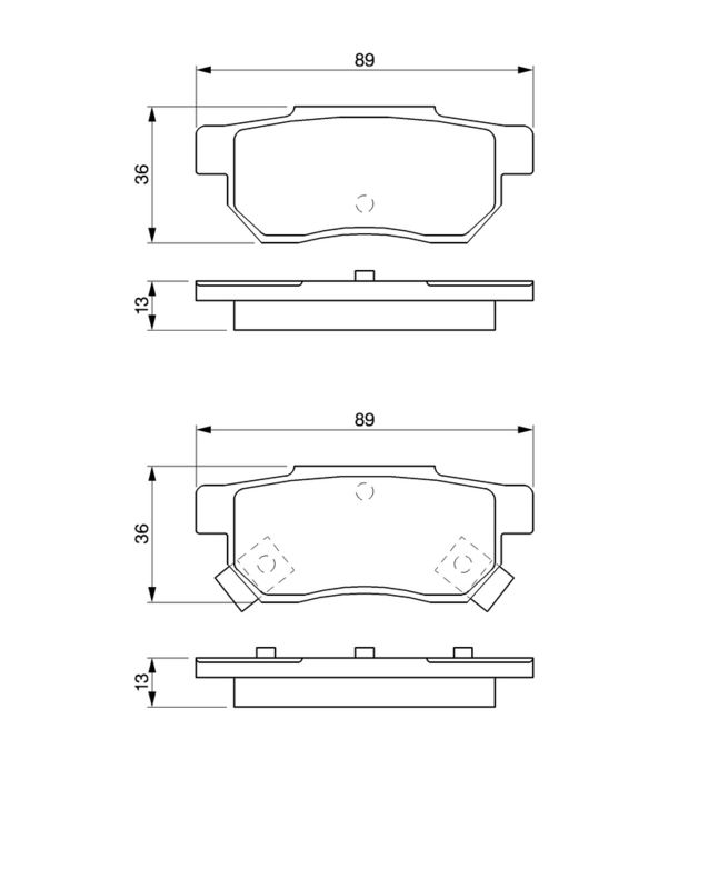 Piduriklotsi komplekt, ketaspidur, BOSCH 0 986 461 131