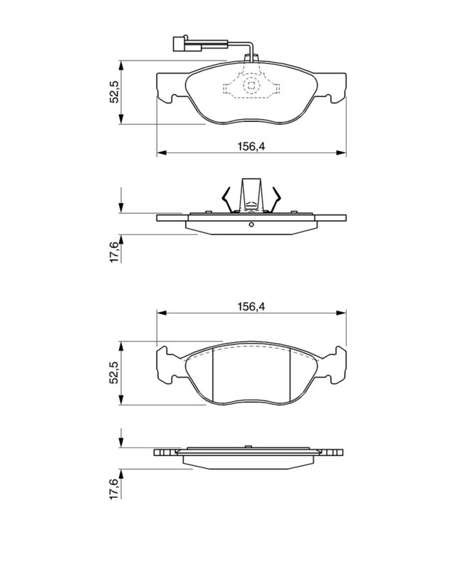 Piduriklotsi komplekt, ketaspidur, BOSCH 0 986 424 510