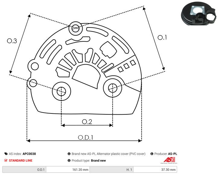 AS-PL APC0038 Protective Cap, alternator