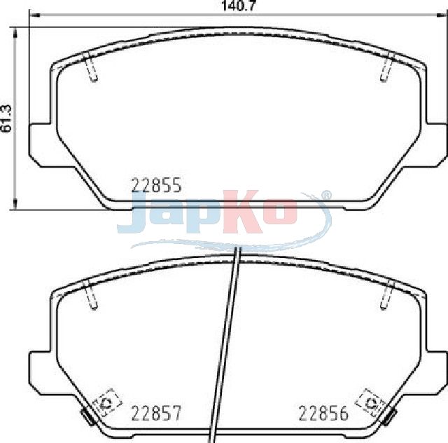 JAPKO 50H28 Brake Pad Set, disc brake