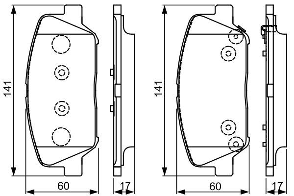 Комплект гальмівних накладок, дискове гальмо, Bosch 0986495337