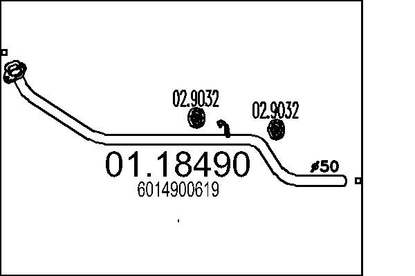 MTS kipufogócső 01.18490