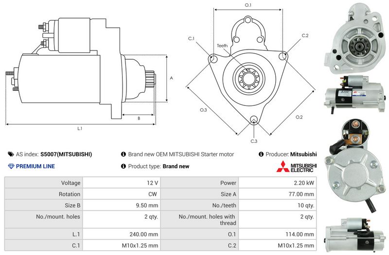 AS-PL S5007(MITSUBISHI) Starter