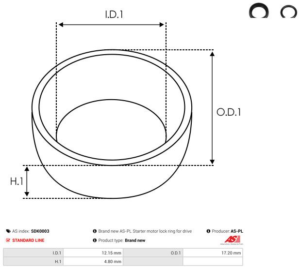 Remondikomplekt, Starter, AS-PL SDK0003