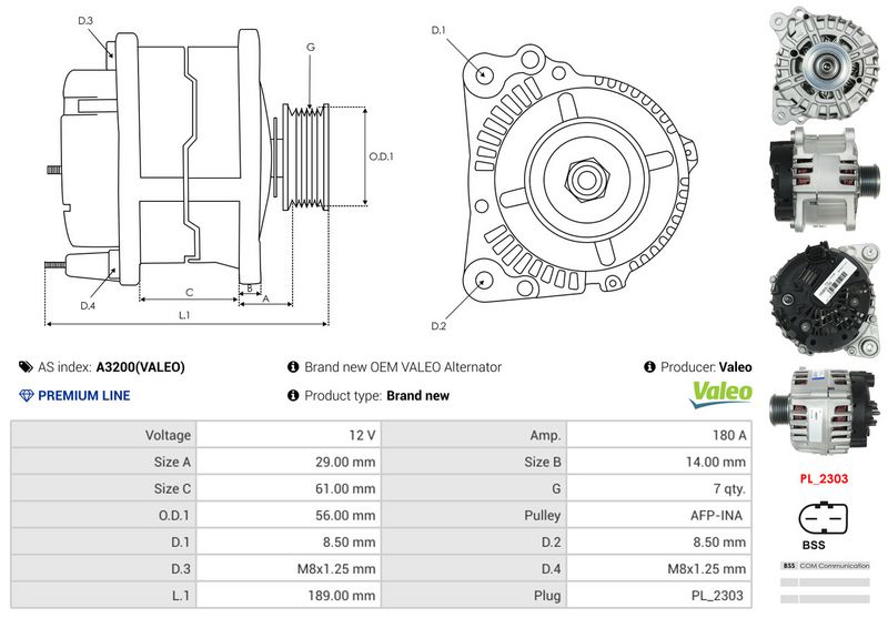 AS-PL A3200(VALEO) Alternator