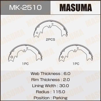 Комплект гальмівних колодок, Masuma MK2510