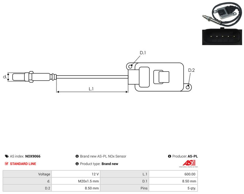 NOx-sensor, karbamiidipritse, AS-PL NOX9066