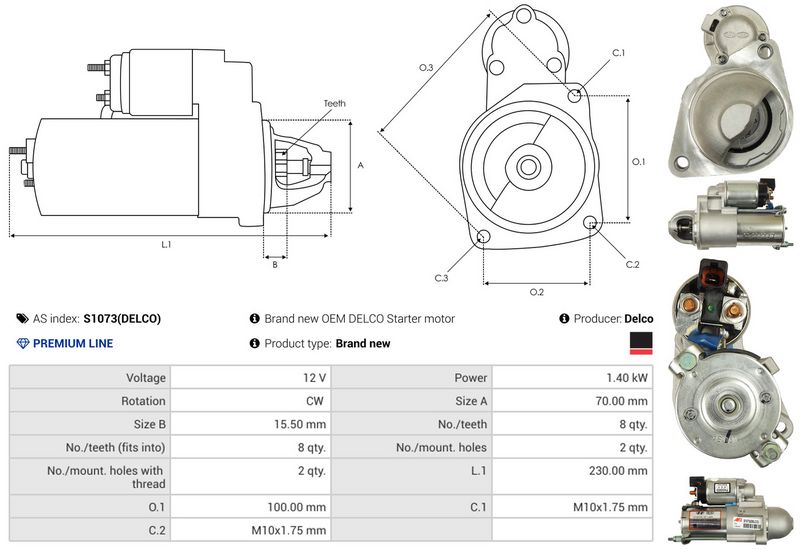 AS-PL S1073(DELCO) Starter