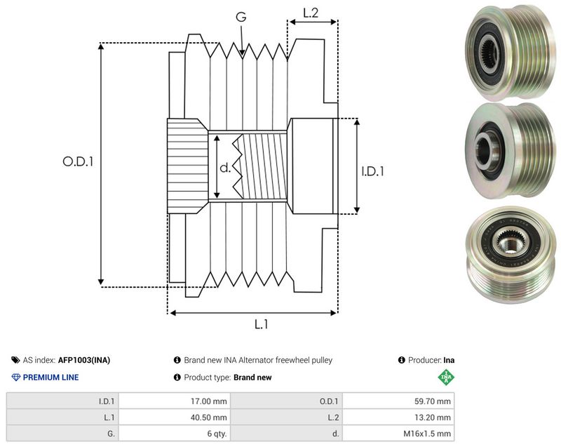 AS-PL AFP1003(INA) Alternator Freewheel Clutch