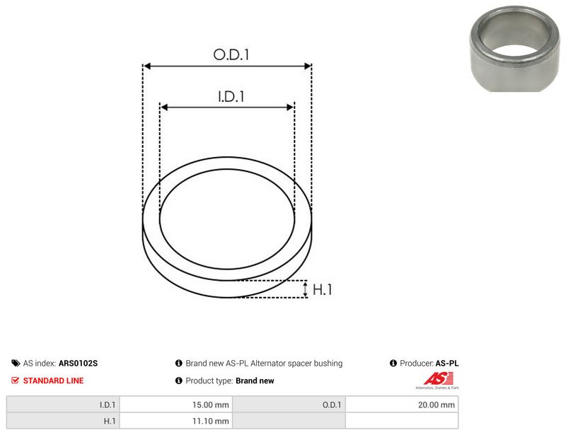 Remondikomplekt, generaator, AS-PL ARS0102S