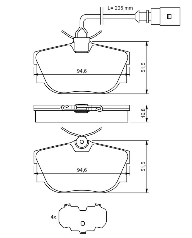 Set placute frana,frana disc 0 986 494 051 BOSCH