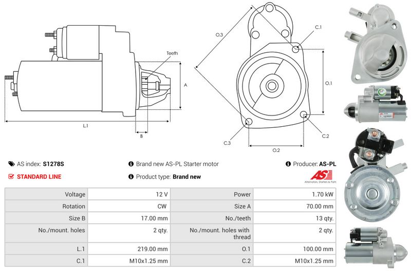 AS-PL S1278S Starteris