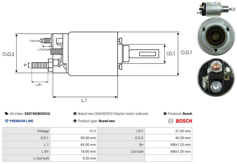 AS-PL SS0195(BOSCH) Solenoid Switch, starter