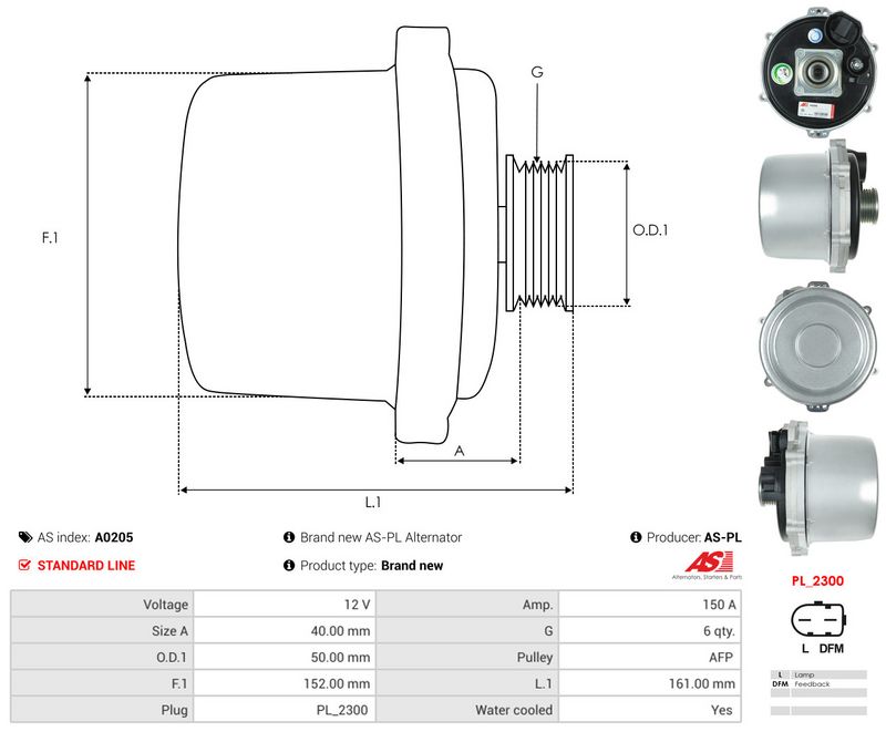 AS-PL A0205 Alternator
