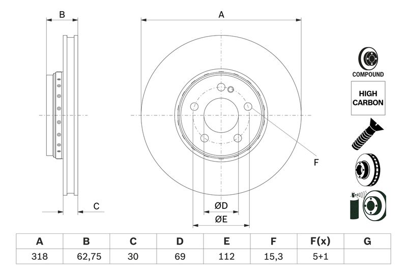 BOSCH féktárcsa 0 986 479 G34