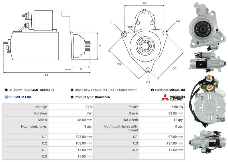 AS-PL S5265(MITSUBISHI) Starter