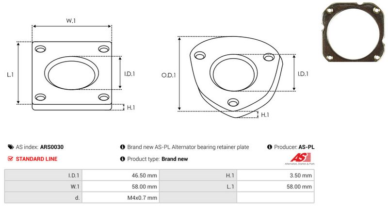 Remondikomplekt, generaator, AS-PL ARS0030