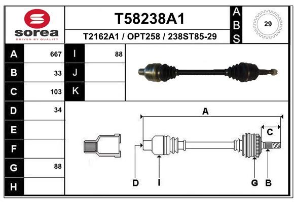 EAI hajtótengely T58238A1