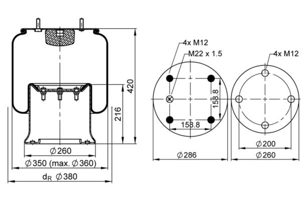 Mech, pneumatické odpružení 1 D 28 D-2