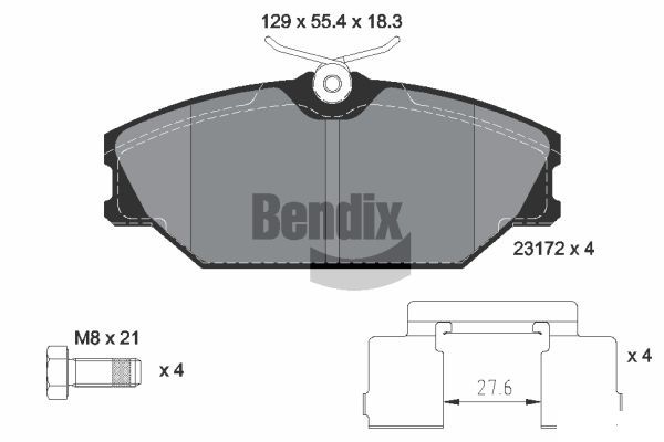 BENDIX Braking fékbetétkészlet, tárcsafék BPD1127