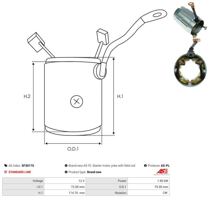 AS-PL SF3017S Field Winding, starter