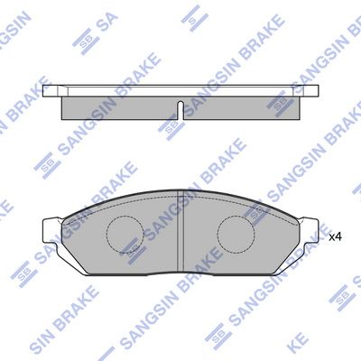 Комплект гальмівних накладок, дискове гальмо, Hi-Q SP1059