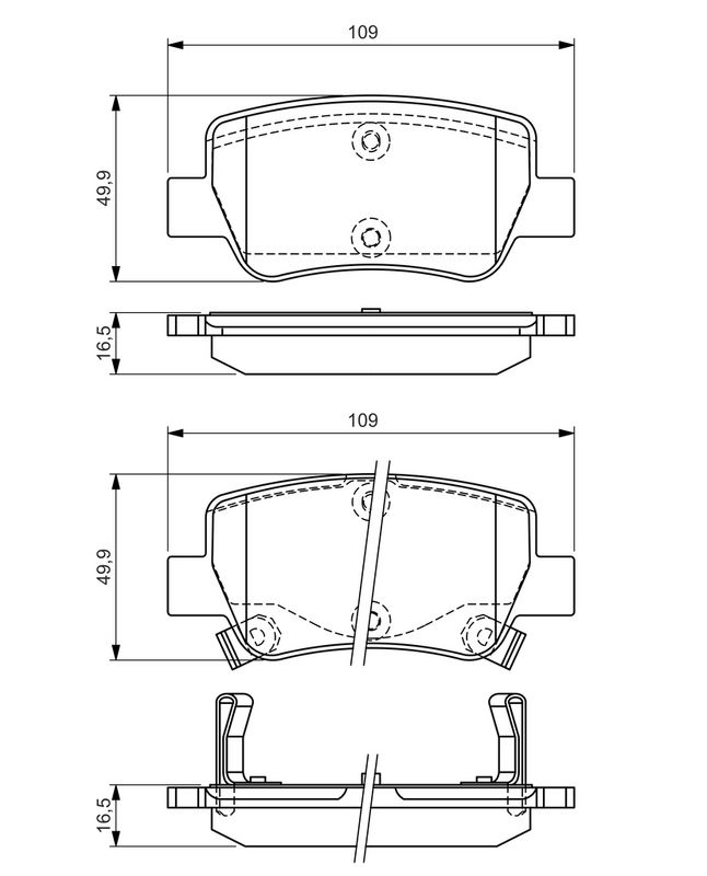 BOSCH Plaquettes de frein à disque 0 986 494 403